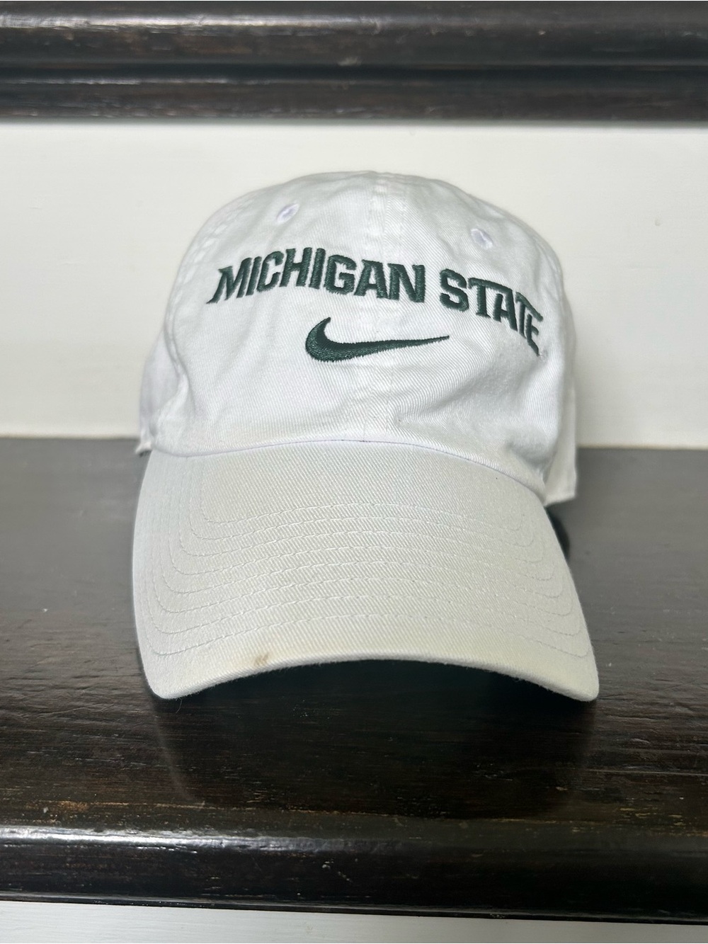 Nike Michigan State Spartans White Cap Hat Size S/M Nike On Field white green